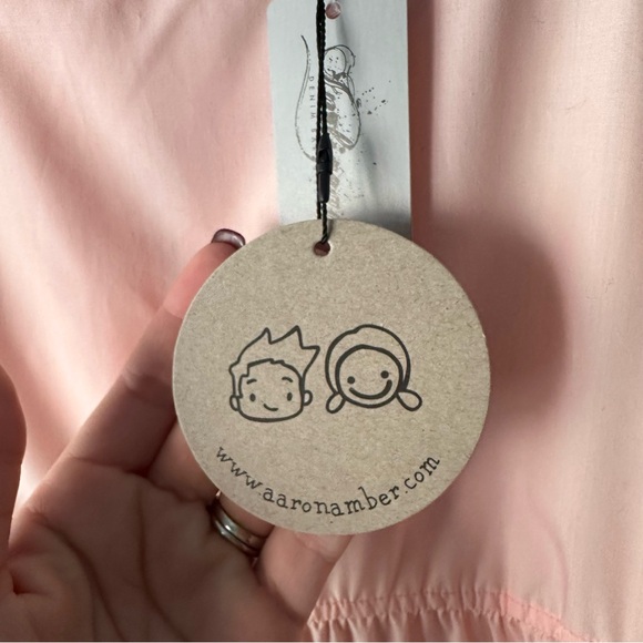 AARON & AMBER Tiered Cotton Colorblock Long Sleeve Dress New with Tags Size S - Picture 4 of 10